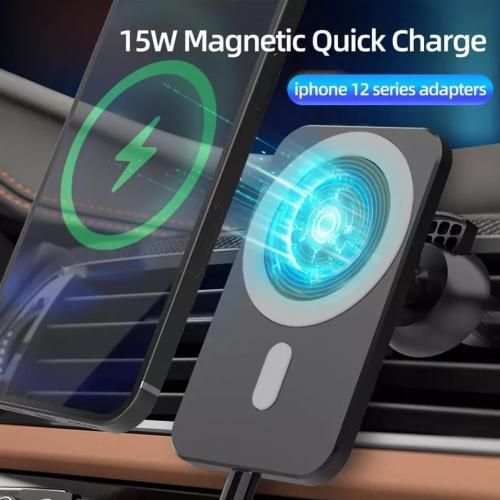 Support iPhone Magnétique pour Voiture + Chargeur Magsafe