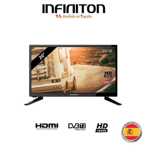 Infiniton Téléviseur LED 20&quot; HD spéciales Caravanes 12V (adaptateur inclus)  Noir