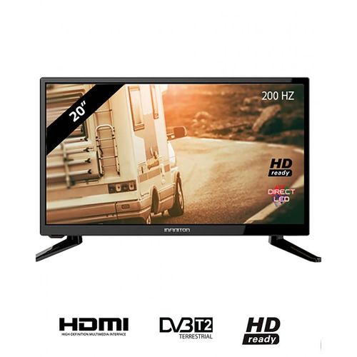 Infiniton Téléviseur LED 20&quot; HD spéciales Caravanes 12V (adaptateur inclus)  Noir