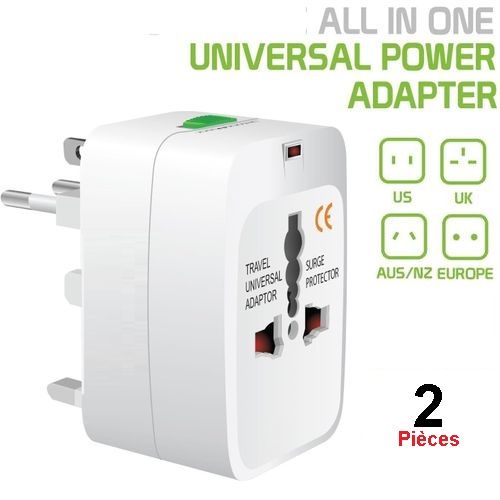 Generic 2 Pcs Travel Adapter Adaptateur de Voyage Universal