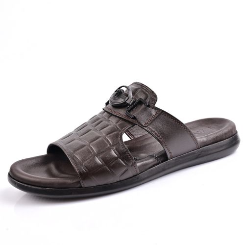 product_image_name-Layki-Sandale Homme Cuir,Tendance- Marron-1