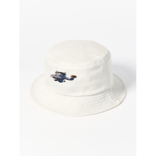 product_image_name-Generic-Chaton de l'espace buvant du thé boba Sweat chapeaux unisexe bob blanc-3