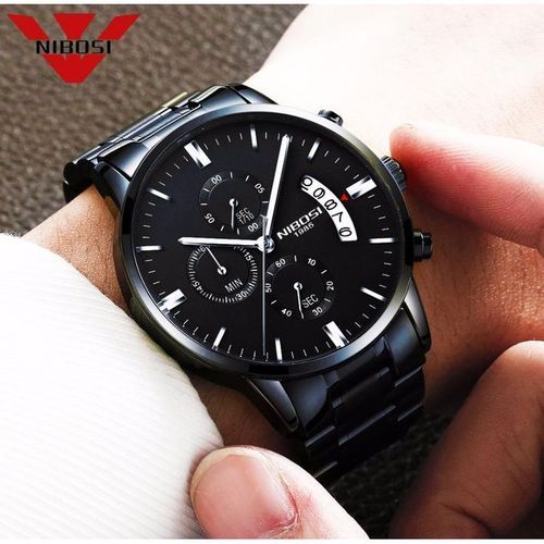 Nibosi Montre chronographe noir aiguilles blanc 1985 a prix pas cher Jumia Maroc