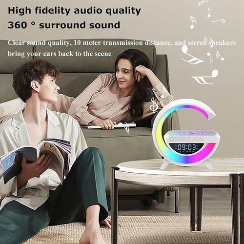 product_image_name-Generic-Haut-parleur Bluetooth portable avec lumière, Chargeur de téléphone sans fil, alarme intelligente-3