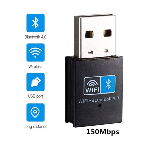 product_image_name-Generic-Mini Adaptateur Wifi sans fil de haute qualité 150M + Bluetooth WLAN USB adaptateur WiFi récepteur émetteur de carte réseau pour PC portable Mini adaptateur WiFi + BT-1