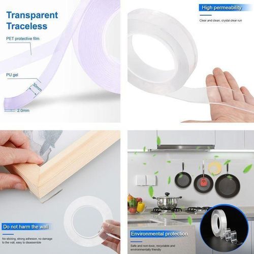 product_image_name-Generic-Scotch Ruban Double Face Transparent aucun tache Réutilisable lavable Étanche 3m-8