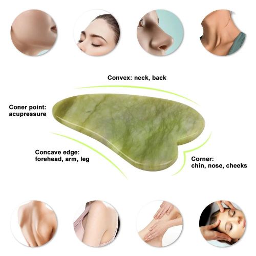 product_image_name-Generic-Pierre Naturel Gua Sha Jade, Outil de massage visage, anti-stress, relaxation, Grattoir Facial-4