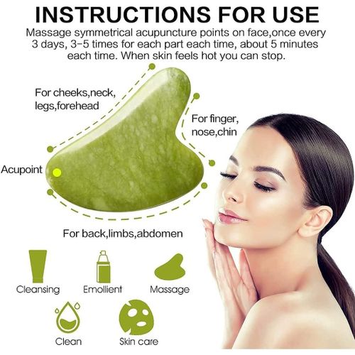 product_image_name-Generic-Pierre Naturel Gua Sha Jade, Outil de massage visage, anti-stress, relaxation, Grattoir Facial-5