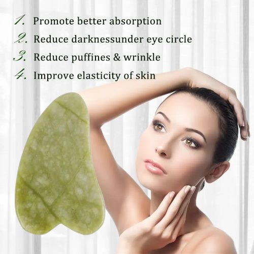product_image_name-Generic-Pierre Naturel Gua Sha Jade, Outil de massage visage, anti-stress, relaxation, Grattoir Facial-7