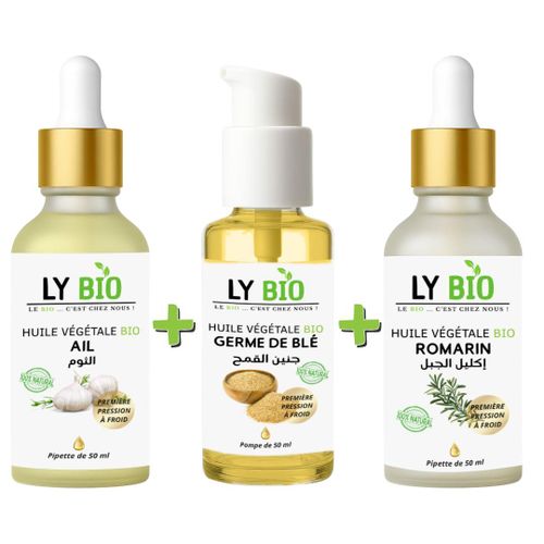 product_image_name-LY BIO-PACK HUILE AIL 50ML - PIPETTE + HUILE GERME DE BLE 50ML - POMPE + HUILE ROMARIN 50ml - PIPETTE-1