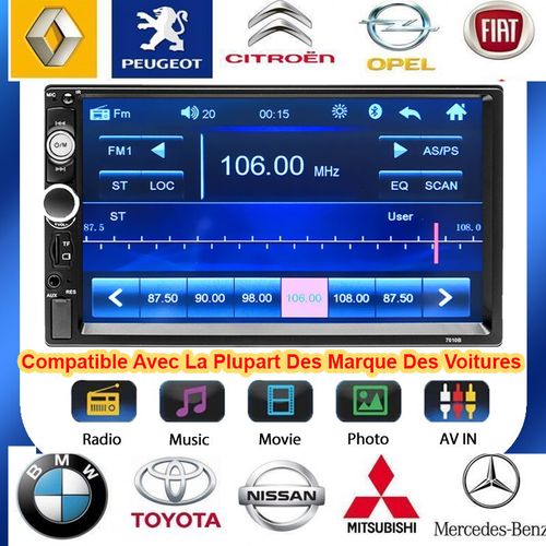 Écran Tactile pour voiture 7 '' - Hd - Bluetooth - Accessoire