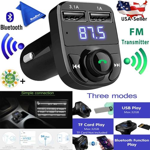 Transmetteur FM Bluetooth Voiture,Bluetooth Lecteur MP3 Adaptateur