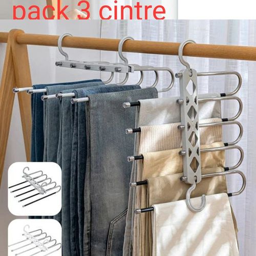 CINTRE SIMPLE PANTALON ARGENT ANTI-GLISSE 35 CM Cintres, Décoration,  Bricolage, Outillage partout au Maroc