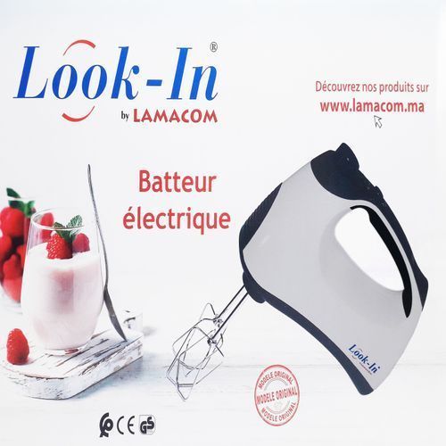 HOMCOM Batteur électrique de cuisine 2 en 1 batteur à main - 5 vitesses +  fonction turbo - 300 W bol 3,4 L - 2 fouets + 2 crochets à pâte - blanc pas  cher 