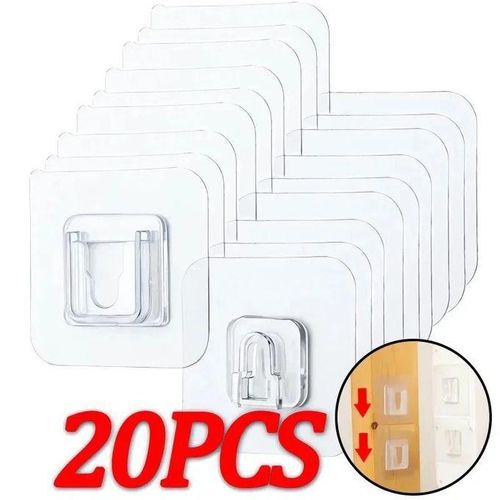 product_image_name-Generic-Lot de 20 paires de crochets adhésifs double face transparent-1