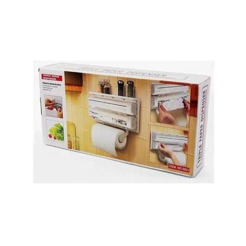 product_image_name-Generic-Distributeur Mural 3-en-1 pour Cuisine – Support en Aluminium pour Papier, Film Alimentaire et Aluminium-2