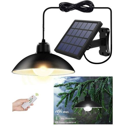 Generic Lampe solaire à LED avec télécommande IP65 éclairage extérieur  intérieur à prix pas cher