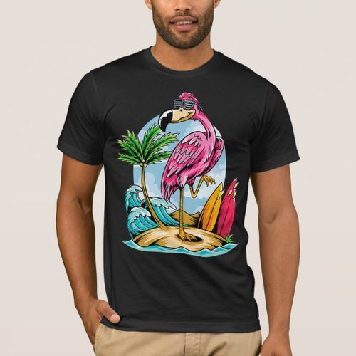 Tee shirt hot sale flamant rose