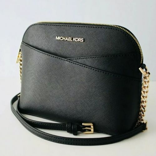 Large Crossgrain Leather Dome Crossbody Bag