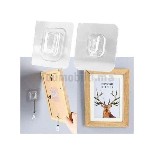 product_image_name-Generic-Crochets muraux adhésifs double face - 4pcs / 2 set-1