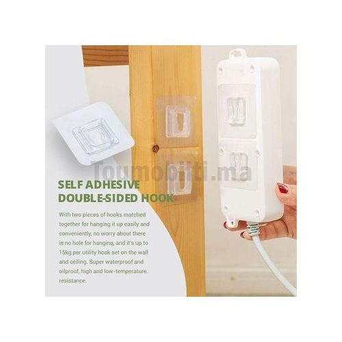 product_image_name-Generic-Crochets muraux adhésifs double face - 4pcs / 2 set-4