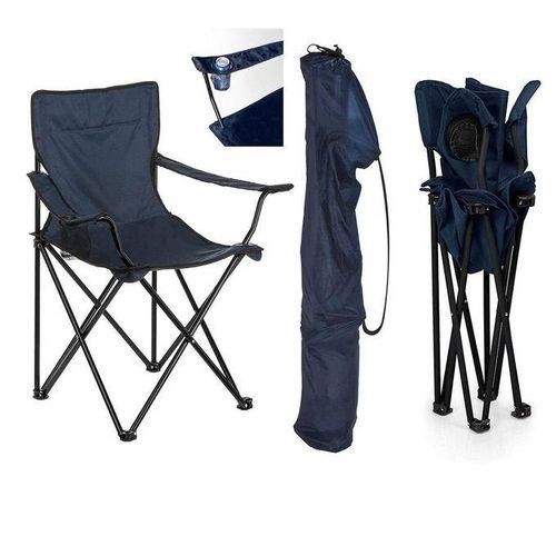 product_image_name-Generic-Chaise de Camping Portable avec Porte-Gobelet, Fauteuil Pliable pour Plage et Jardin, Bleu Marine-1