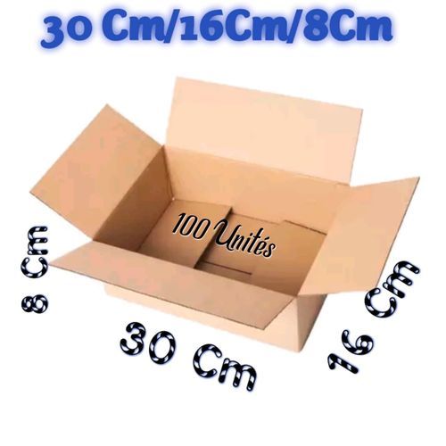 Generic 100 pièces de Carton d'emballage 30/16/8 cm à prix pas cher