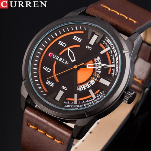 Curren Montre bracelet quartz en acier inoxydable avec