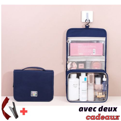 Grande capacité Voyage Portable Cosmétique Sac Zipper Trousse de toilette  Sac de rangement de maquillage imperméable