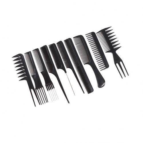 Generic 10 pièces peigne à cheveux brosse de coiffeur noir à prix pas cher