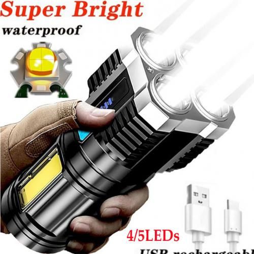 Lampe Torche LED Rechargeable Etanche, Puissante à LED super