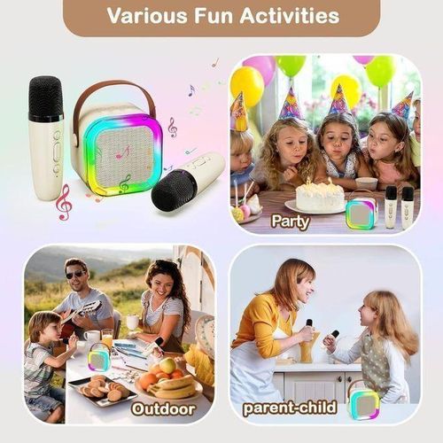 product_image_name-Generic-K12 Bluetooth Speaker Doré 2 Micro Sans Fil Karaoké Enfants & Famille-2