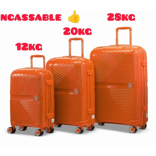 product_image_name-Generic-Lot de 3 Valises Incassables – Légères et Spacieuses pour Voyage, bonne qualité, Orange -1