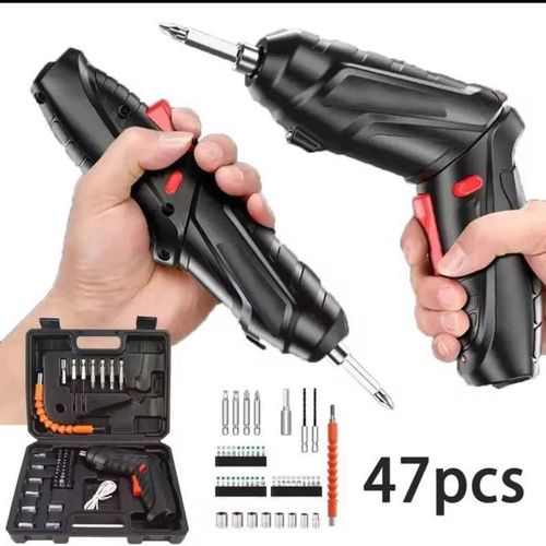 product_image_name-Generic-مفك براغي صغير لاسلكي قابل للشحن 3.6 فولت مع ضوء LED، 47 قطعة مفك كهربائي 1800 مللي أمبير-1