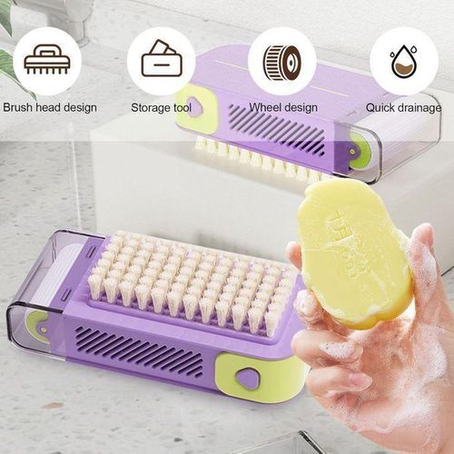 product_image_name-Generic-Boîte à Savon Multifonctionnelle avec Brosse et Grille d’Évacuation-3