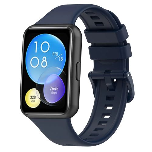 product_image_name-Generic-Bracelet de rechange en silicone Pour Huawei Watch Fit 2 Midnight Blue-3