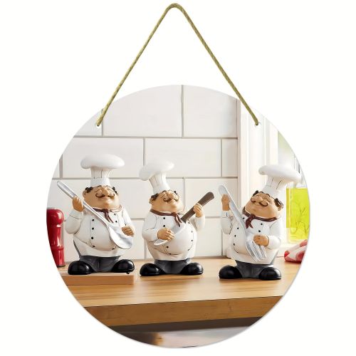 product_image_name-Generic-Plaque en Bois Charmant Chef & Boulanger - 19.99cm x 19.99cm Décoration de Cuisine, Parfaite pour Cafés, Bars à Domicile et Exposition de Salon-1