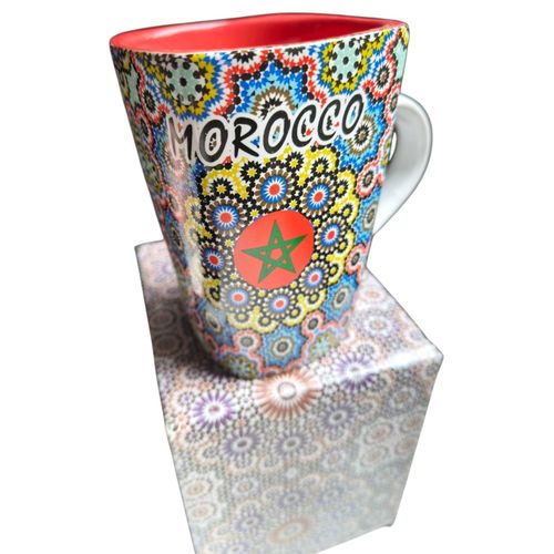 product_image_name-Generic-Mug Premium en Céramique - Motif Zellige Marocain Authentique & Emblème National - Avec Cuillère et Coffret Cadeau Luxueux-4
