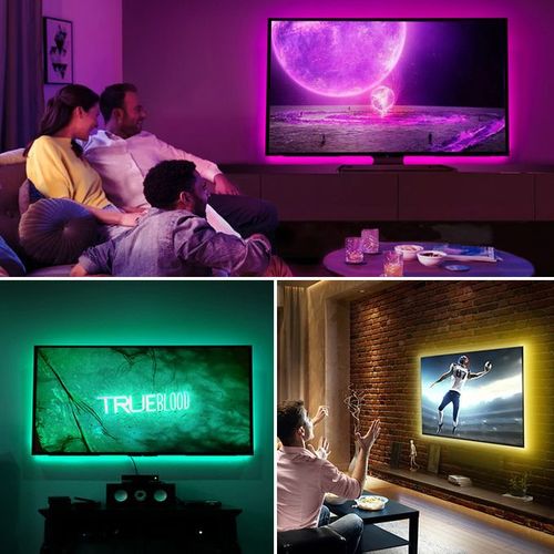 Generic Lumières LED pour TV, Backlight LED Light Strip Contrôlée avec  Téléphone à prix pas cher