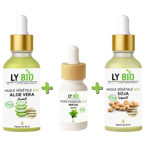 product_image_name-LY BIO-PACK HUILE ALOE VERA 50ml - PIPETTE + HUILE ESSENTIEL MENTHE 10ML + HUILE SOJA 50ML - PIPETTE-1
