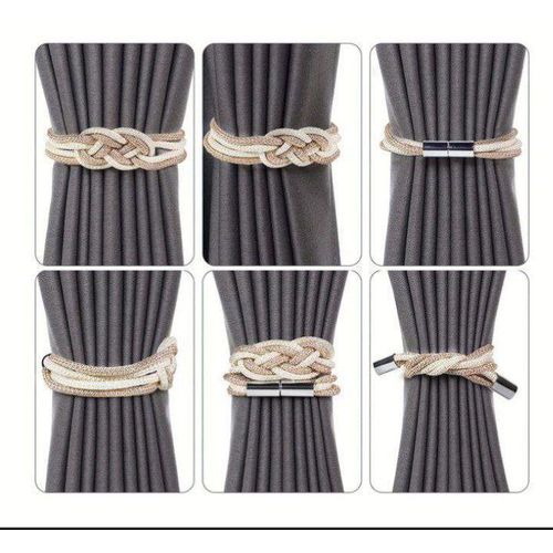 product_image_name-Generic-2 pièces Attaches de rideau magnétiques dorées en forme de casque minimaliste pour décoration de fenêtre de maison, bureau, salon-2