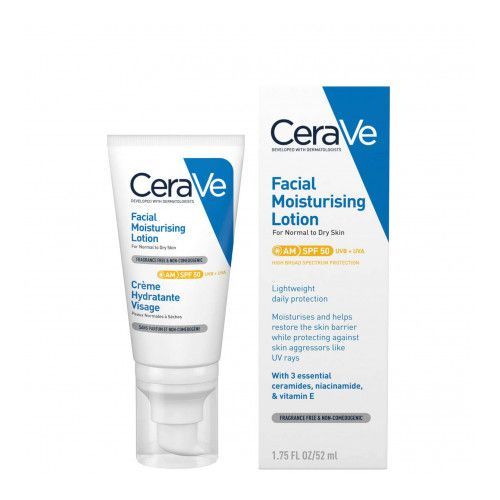 CeraVe Crème Hydratante Visage Peau Normale à Sèche, 52ml