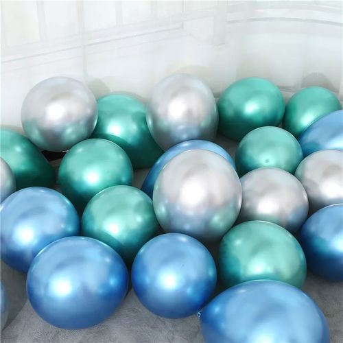 Generic 30 Ballons Bleu-Argent-Vert 31 cm/décoration d'anniversaire à prix  pas cher
