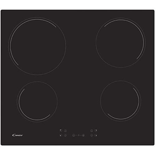 Generic Plaque de cuisson électrique encastrable vitrocéramique 60cm - 4  zones - Revêtement verre Noir - Commandes tactiles à prix pas cher