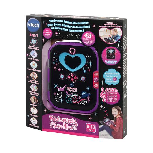 VTech - Journal intime électronique - KidiSecrets Selfie Music 2.0 Noir