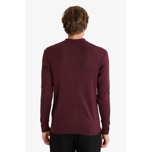 product_image_name-Defacto-بلوفر تريكو قصة عادية بياقة بولو-6