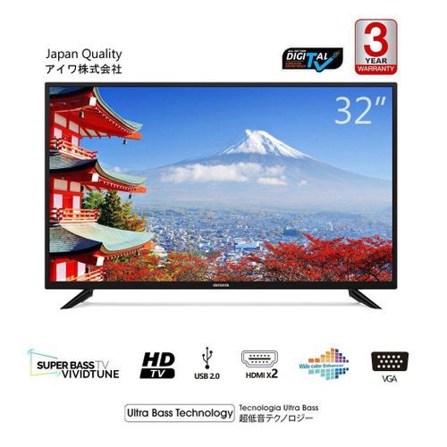 Aiwa SMART TV 32&quot; HD / Wi-Fi / DVBT2 - Super Bass Hypersound Quality / Décodage HDR 10 bits Expérience dimage de haute qualité / 2 entrées HDMI / 1 entrée USB