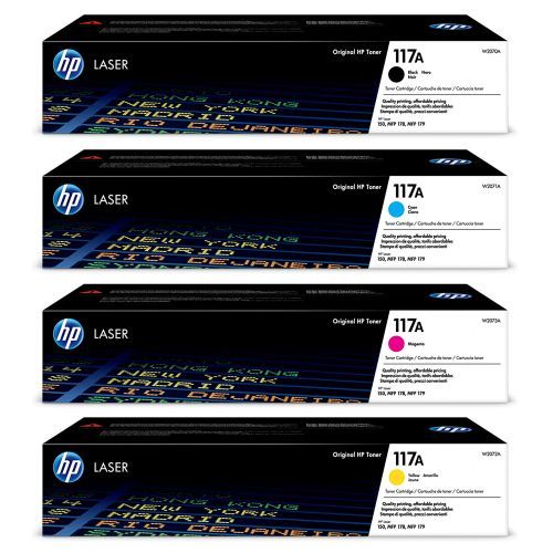 Hp Pack 4x Toner 117A Original Compatible avec les imprimantes laser HP  Color Laser 150, 150a, 150nw, MFP 178, MFP 178fwg, MFP 178nw, MFP 178nwg,  MFP 179, MFP 179fnw, MFP 179fwg, MFP