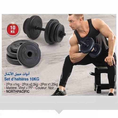 Generic Haltère Musculation 10 KG Haltères VINYL à prix pas cher