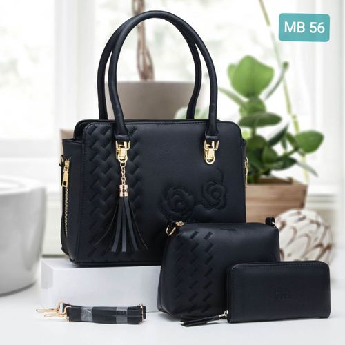 Generic Sac a main pour femme de Luxe haute qualité 3 piece cuir noir à  prix pas cher